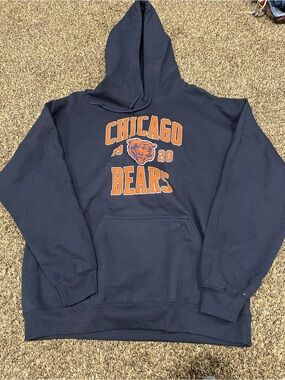 NFL Chicago Bears Navy and Orange Pullover Hoodie